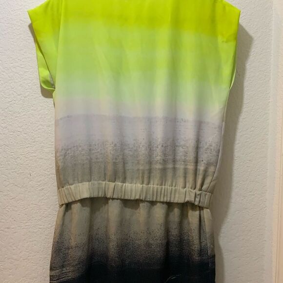 Diane von Furstenberg Tara Dress, Neon Green, Gray and Black, Size 6 H6 - Picture 6 of 9